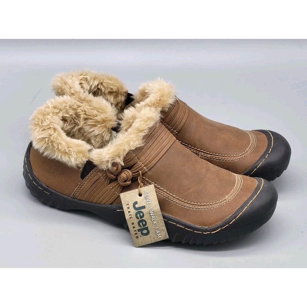 New Jeep J-41 Barrington Brown Faux Suede Faux Fur Ankle Boots 8.5m